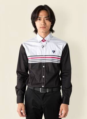Chemise manches longues coupe cintrée noir CAMBERABERO homme