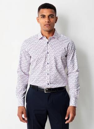 Chemise manches longues imprimé fantaisie bleu CAMBERABERO homme