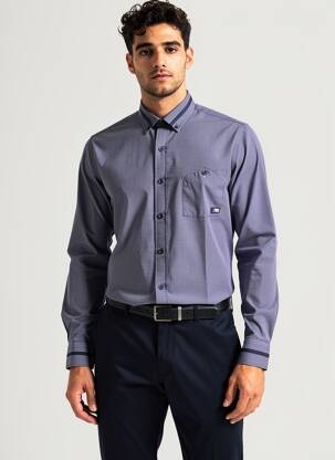 Chemise manches longues imprimé fantaisie bleu CAMBERABERO homme