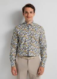Chemise manches longues coupe cintrée vert CAMBERABERO homme