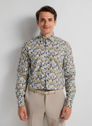 Chemise manches longues coupe cintrée vert CAMBERABERO homme