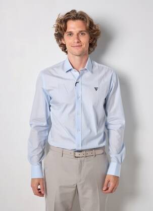 Chemise manches longues imprimé rayures bleu CAMBERABERO homme