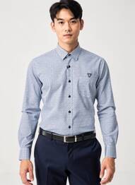 Chemise manches longues imprimé fantaisie bleu CAMBERABERO homme
