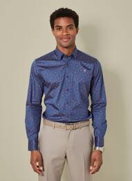Chemise manches longues imprimé fantaisie bleu CAMBERABERO homme