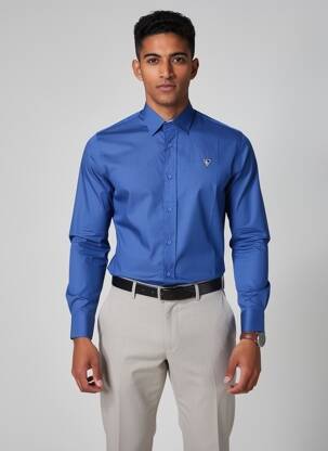 Chemise manches longues coupe cintrée bleu CAMBERABERO homme