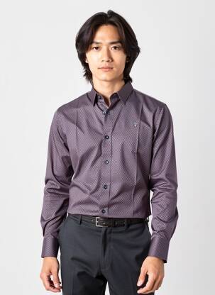 Chemise manches longues imprimé fantaisie bleu CAMBERABERO homme
