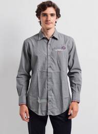 Chemise manches longues coupe droite gris CAMBERABERO homme