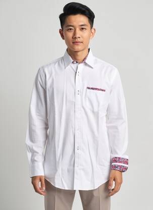 Chemise manches longues coupe droite blanc CAMBERABERO homme