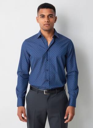 Chemise manches longues imprimé fantaisie bleu CAMBERABERO homme