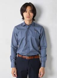 Chemise manches longues imprimé fantaisie bleu CAMBERABERO homme