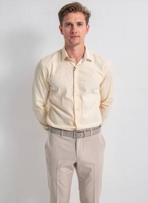 Chemise manches longues coupe droite beige CAMBERABERO homme