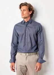 Chemise manches longues imprimé fantaisie bleu CAMBERABERO homme