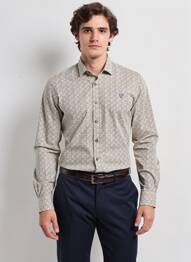 Chemise manches longues imprimé fantaisie jaune CAMBERABERO homme