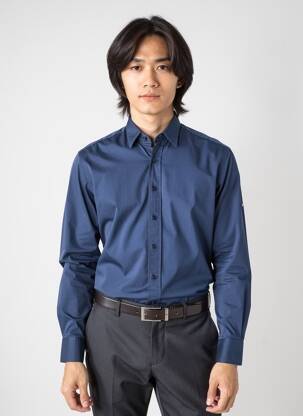 Chemise manches longues poignets boutonnés bleu CAMBERABERO homme