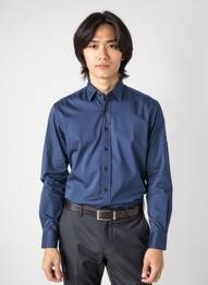 Chemise manches longues poignets boutonnés bleu CAMBERABERO homme