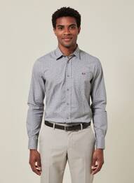 Chemise manches longues imprimé fantaisie gris CAMBERABERO homme