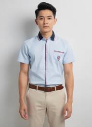 Chemise manches courtes poches bleu CAMBERABERO homme