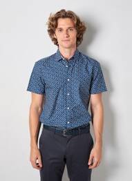 Chemise manches courtes imprimé fantaisie bleu CAMBERABERO homme