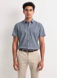 Chemise manches courtes coupe droite bleu CAMBERABERO homme
