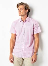 Chemise manches courtes coupe cintrée rose CAMBERABERO homme