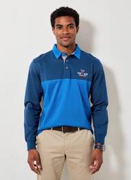 Polo sérigraphie manches longues bleu CAMBERABERO homme