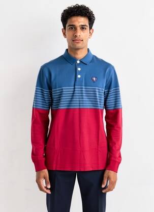 Polo manches longues manches longues bleu CAMBERABERO homme
