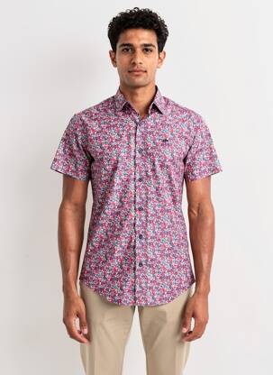 Chemise manches courtes coupe cintrée bleu CAMBERABERO homme