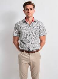 Chemise manches courtes coupe cintrée beige CAMBERABERO homme