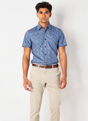Chemise manches courtes poches bleu CAMBERABERO homme