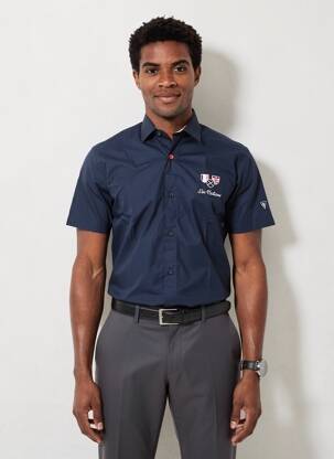 Chemise manches courtes coupe cintrée bleu CAMBERABERO homme