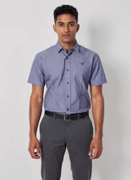Chemise manches courtes coupe cintrée bleu CAMBERABERO homme