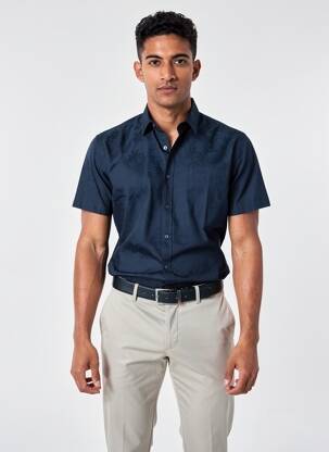 Chemise manches courtes poches bleu CAMBERABERO homme