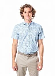 Chemise manches courtes poches bleu CAMBERABERO homme