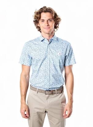 Chemise manches courtes poches bleu CAMBERABERO homme