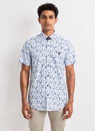 Chemise manches courtes coupe cintrée bleu CAMBERABERO homme