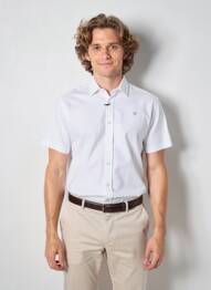 Chemise manches courtes coupe cintrée blanc CAMBERABERO homme