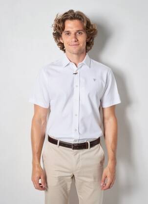 Chemise manches courtes coupe cintrée blanc CAMBERABERO homme