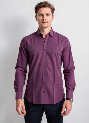 Chemise manches longues imprimé fleurs rouge CAMBERABERO homme