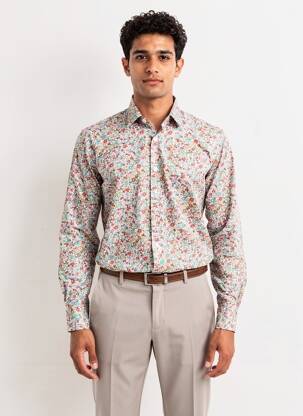 Chemise manches longues imprimé fleurs blanc CAMBERABERO homme