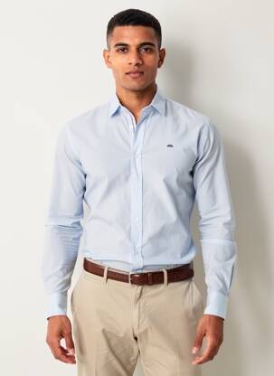 Chemise manches longues imprimé rayures bleu CAMBERABERO homme