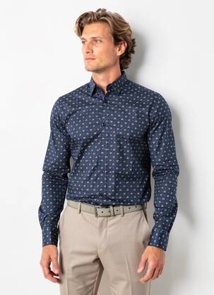 Chemise manches longues poignets boutonnés bleu CAMBERABERO homme