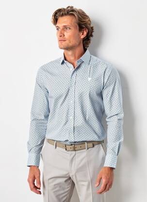 Chemise manches longues imprimé fantaisie bleu CAMBERABERO homme