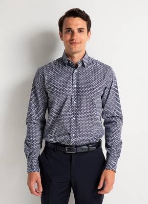 Chemise manches longues poignets boutonnés bleu CAMBERABERO homme