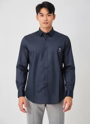 Chemise manches longues coupe droite bleu CAMBERABERO homme