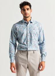 Chemise manches longues coupe droite bleu CAMBERABERO homme