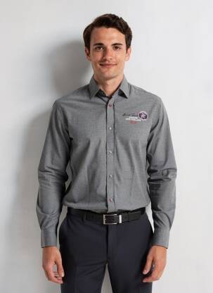 Chemise manches longues coupe droite gris CAMBERABERO homme