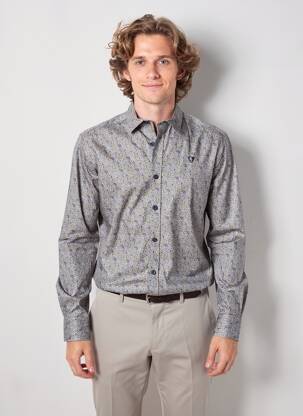 Chemise manches longues poignets boutonnés gris CAMBERABERO homme