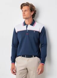 Polo manches longues manches longues bleu CAMBERABERO homme