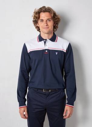 Polo manches longues manches longues bleu CAMBERABERO homme