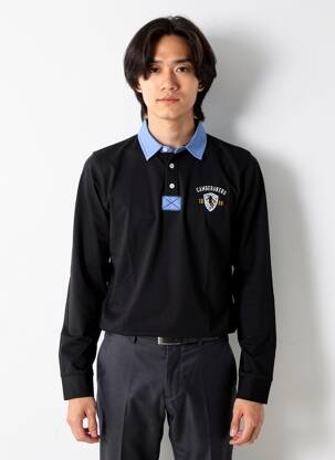 Polo manches longues manches longues noir CAMBERABERO homme